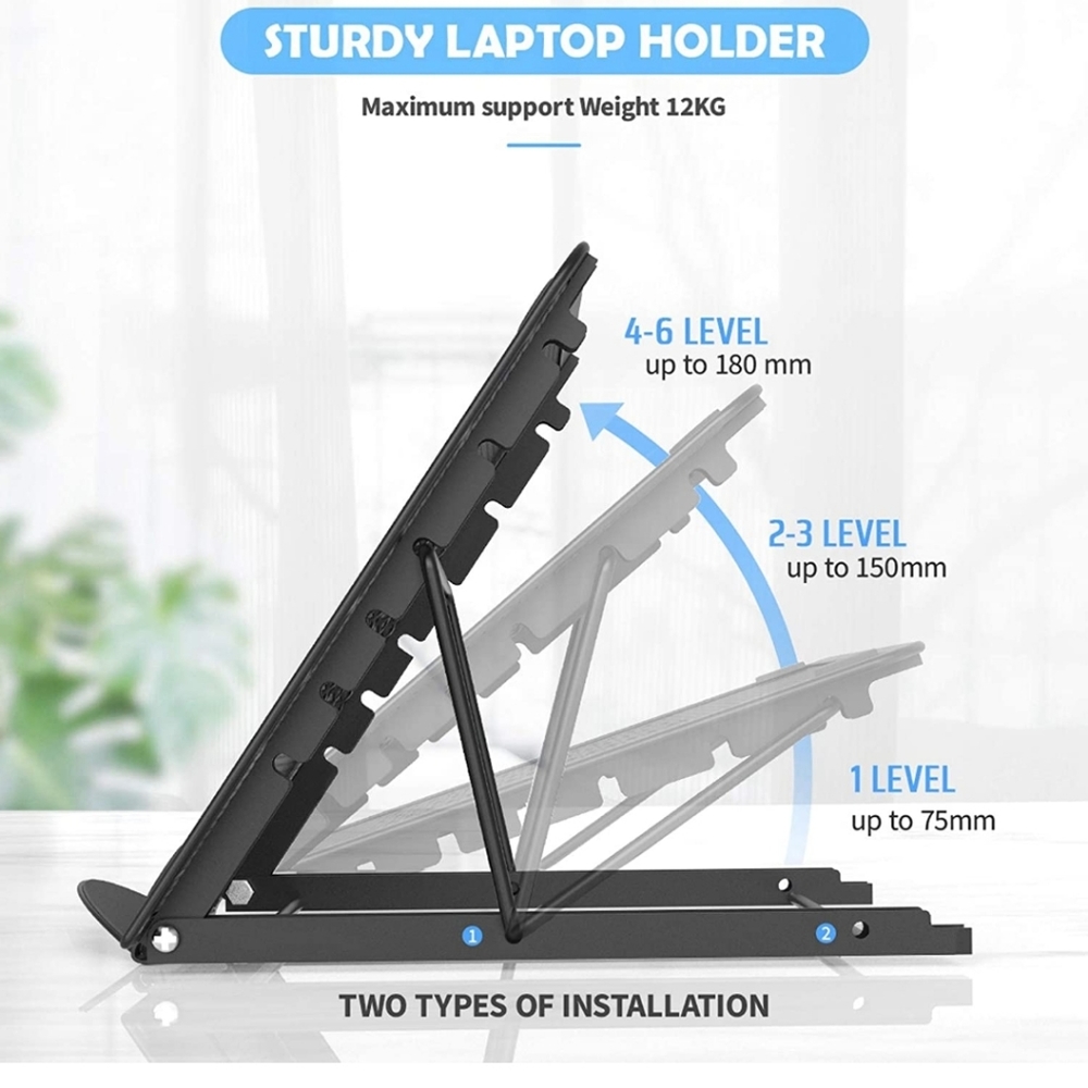 Laptop Holder - Foldable Portable Ergonomic - Size M - Picture 2 of 10